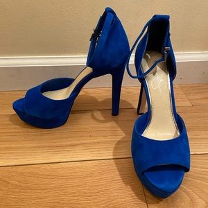Jessica Simpson Blue Open Toe Heels